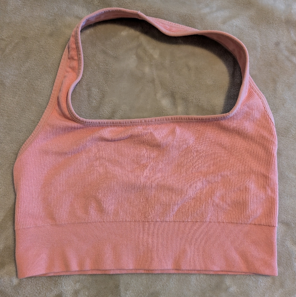 Fabletics Peach Halter Sports Bra Top